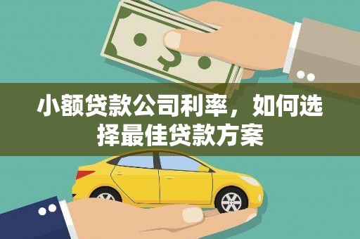 秭归小额贷款公司利率，如何选择最佳贷款方案