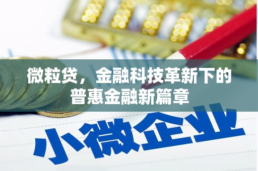 秭归微粒贷，金融科技革新下的普惠金融新篇章